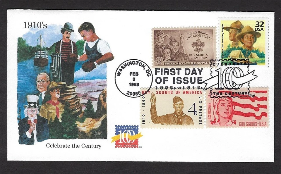 1998 Boy Scouts Celebrate Century # 3183j FDC Edken - Image 1 of 1