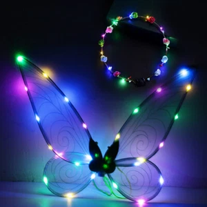 Disfraces de Cosplay LED Mariposa Hada Alas con Guirnalda para Niños Adultos (Verde) - Imagen 1 de 12