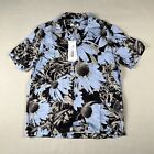 Saturdays NYC Canty Daisy Print S/S Shirt Men’s Small Sky Blue Floral Print 