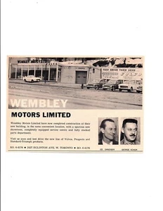 1962 VOLVO, TRIUMPH / WEMBLEY MOTORS TRONTO CANADA ~ ORIGINAL DEALER AD - Imagen 1 de 1