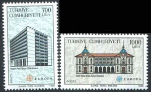 Türkei Scott 2469 - 2470 Europa Ausgabe 1990 postfrisch NH CV 17,50 $ - Bild 1 von 4