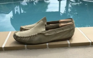 DOLCE & GABBANA LIGHT BEIGE SOFT SUEDE LOAFER Sz 44 MADE IN ITALY - Picture 1 of 12