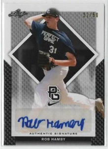 Rob Hamby RC #32/50 Auto 2016 Leaf Perfect Game NrMint/Mint - Aliz - Imagen 1 de 2