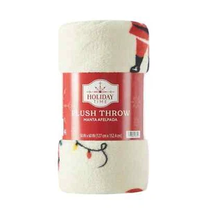 Neu Holiday Time 50 Zoll x 60 Zoll hellbraun Santa gerollt Plüsch Überwurf, alle Altersgruppen - Bild 1 von 6