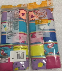 20PCS Wonder Nation Girls Cotton Brief Underwear, Sizes 6 - Picture 1 of 2