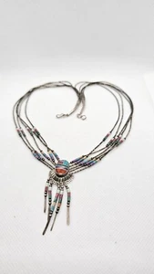 Vintage Indianer Multistein Multi Strang Halskette - Bild 1 von 10