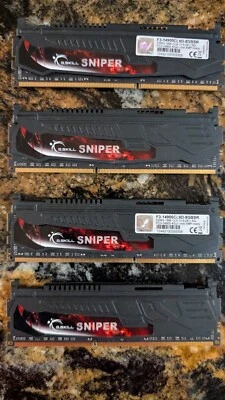 G.SKILL SNIPER F3-14900CL9D-8GBSR - 16 GB (4 X 4GB Kits) DDR3-1866 - PC3-14900 - Image 1 of 3