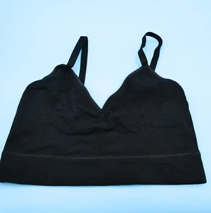MINDD Bralette Size 5 Mid V Pullover Black Bra Lingerie Made In Italy New - Picture 1 of 6