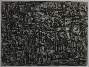 Zeichnung Kohle Gerda Henning Abstrakt Tachistisch Nachlass Stempel - Picture 1 of 6