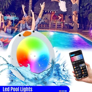 10W LED Pool Lights with APP Control,IP68 Waterproof 16 Color,White(No Remote)g - Picture 1 of 8