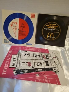1969 Burger King Pledge + McDonalds 1988 Promo Record + Small Hotel Postcard Recor - Bild 1 von 4