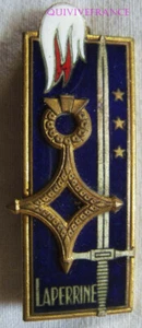 IN30093 - INSIGNE LAPERRINE, ESM St CYR, émail, dos lisse, DRAGO gravé bas - Picture 1 of 2