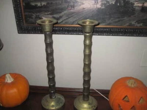 Portacandele antico bronzo 20" classico vintage raro - Foto 1 di 11