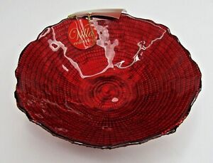 Villa Collection Hand Decorated Red Bowl Made In Turkey 6 3/4" Across