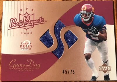 2003 Upper Deck Pros & Prospects Game Day Jersey BRONZE Kareem Kelly #’d 275/350 - Image 1 of 2