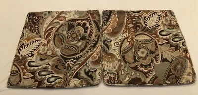 Juego de 2 fundas de almohada cuadradas personalizadas de tela de cachemira marrón de 18” x 18” Foto 1 de 4