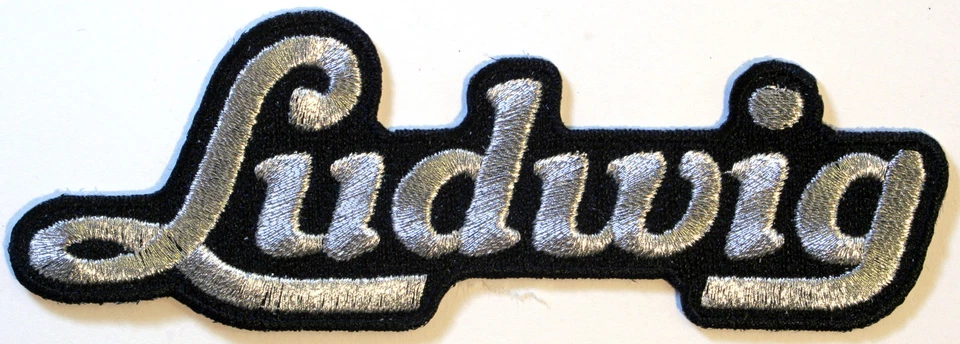 Ludwig Drums Text Iron / Sew on Patch, Badge, Old School