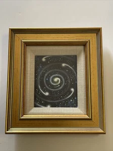 VINTAGE PAINTING ILLUSTRATION SCIENCE SPACE TECHNOLOGY MOON ORBIT SATURN - Picture 1 of 8