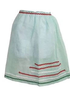 Half Apron Vintage 50s 60s Sheer Mint Green Rick Rack Trim Party Entertaining - Picture 1 of 6