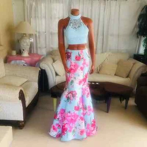 B.Darlin Set toller Rock und Spitze Crop Top Heimkehr Abschlussball Hochzeit Event 5/6 - Bild 1 von 12