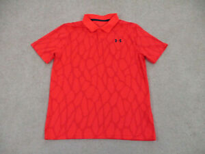 Under Armour Polo Shirt Boys Extra Large Pink Blue Lightweight Kids Youth A03