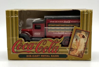 Vintage 1993 Coca-Cola Delivery Truck Die Cast Metal Bank - Image 1 of 4
