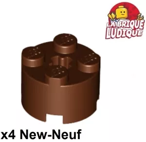 Lego 4x brique ronde brick round 2x2 marron/reddish brown 3941 NEUF - Foto 1 di 1