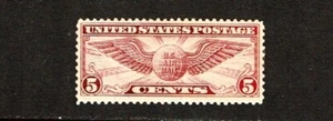 1928-30 U.S AIRMAIL 5c Vio WINGED GLOBE p.11 Sc#C12 M/H/OG Fresh! - Picture 1 of 1
