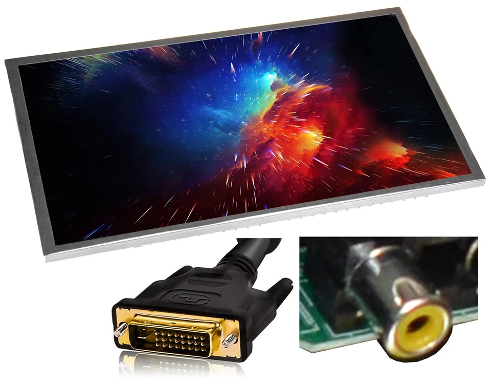 FHD 24" 61cm 1920x1080 OPEN FRAME MONITOR DISPLAY 12V + 230V WANDMONITOR MN24+AV - Bild 1 von 1