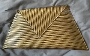GEORGINA SKALIDI gold clutch bag purse 80s 70s disco Isabel Marant Glam Bowie - Picture 1 of 12