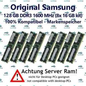 128 GB (8x 16 GB) Rdimm ECC Reg DDR3-1600 Fujitsu Primergy RX4700 M1 RAM - Photo 1/1