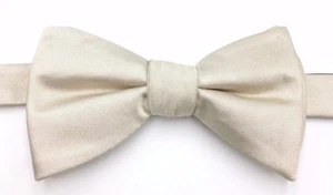 $120 Ryan Seacrest Mens Beige Solid Dress Bowtie Suit Adjustable Classic Bow Tie - Picture 1 of 6