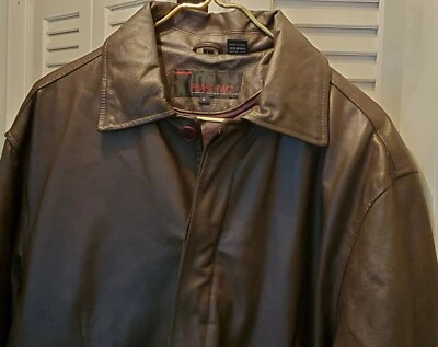 Phase Two Leather Men's Jacket. SIZE L. 5 button+zipper front. Excl, never worn - Image 1 of 4