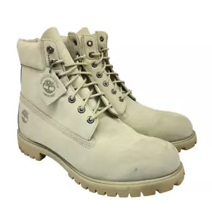 Timberland Men's 6" Premium Waterproof Work Boots A5RDG Beige Nubuck Size 13M - Picture 1 of 9