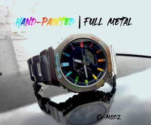 Bespoke Hand-Painted G-SHOCK GM2110 – Rainbow Full Metal | Artist Custom CasiOak - Picture 1 of 10