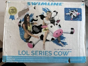 ORIGINAL 90268 Giant Inflatable LOL Cow Pool Float | Fun Ride-On Raft 73 x 56 - Picture 1 of 4