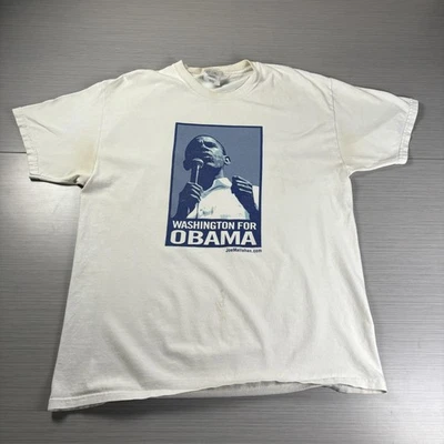 Camisa HILLARY KAMALA JOE Obama Para Hombre Grande Blanca Azul Gráfico Campaña Política Foto 1 de 4