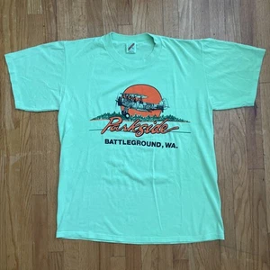 Vintage Jerzees T-Shirt Parkside Battleground Washington Lime Green Men XL - Picture 1 of 7