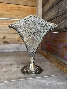Vintage 1991 Godinger Silver Art Co Silver Plate Flat Fan Vase - Bild 1 von 10