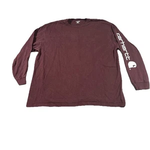 Camisa Carhartt Para Hombres XXL Granate Manga Larga Cuello Redondo Ropa de Trabajo Adulto - Imagen 1 de 8