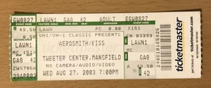 2003 KISS / AEROSMITH MANSFIELD MA 8/27 CONCERT TICKET STUB DESTROYER ROCKS - Picture 1 of 2