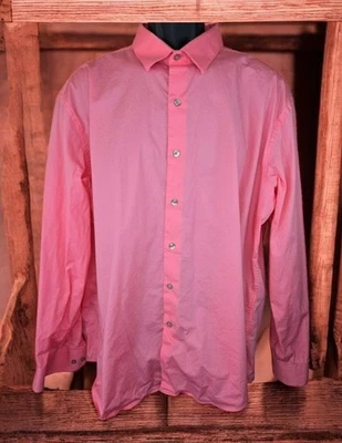 Alfani Slim Fit Mens Dress Shirt XL Pink Cotton Blend - Image 1 of 4