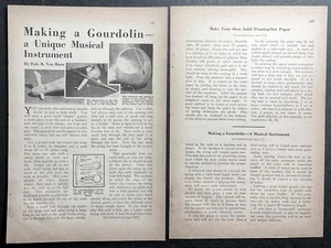 "Making a Gourdolin" 1934 HowTo Build PLANS One String Gourd Violin / Geige - Bild 1 von 1