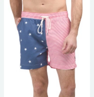 Nuevo con etiquetas Bañador Brooks Brothers XXL Rojo Azul Bandera Pantalones Cortos Traje de Baño *Defecto de Color Foto 1 de 4
