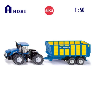 Siku 1:50 Scale New Holland Knicklenker With Silage Trailer Farm Model Toy - Image 1 of 2