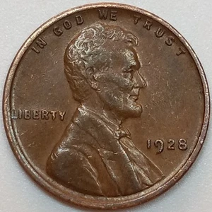 1928-P Lincoln Wheat Cent- VF (Lot#1) - Picture 1 of 2