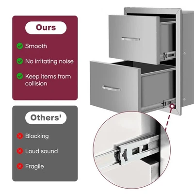 Outdoor BBQ two drawers cabinet Stainless steel Kitchen Cabinet - Image 1 of 4