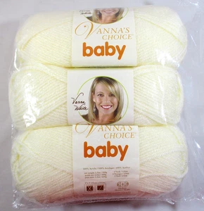 Lion Brand Acrylic Yarn~VANNA'S CHOICE BABY~098 Lamb~3 Skeins NIP~4 Medium - Picture 1 of 7