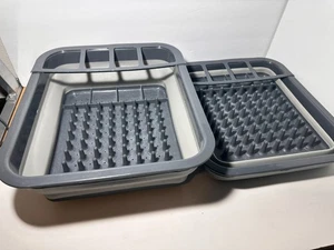 2 Home Basics zusammenklappbarer Geschirrständer & Besteckhalter - Silikon & Kunststoff grau - Bild 1 von 10