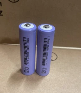 2x 3.7 Volt Rechargeable Batteries Button Top, 3000mAh High Cap 🇬🇧 - Picture 1 of 2